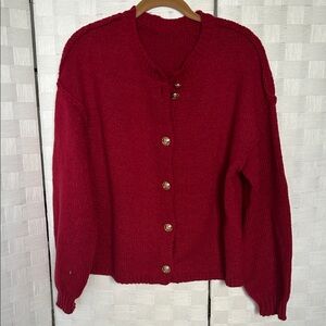 Women's Burgundy Crewneck Sweater - S